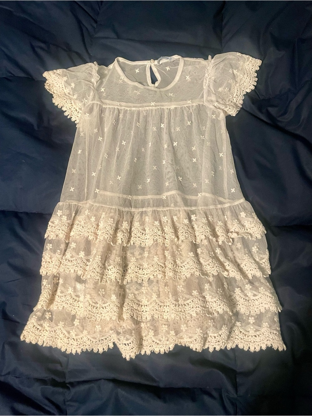 Lace Tiered Girls' Dress Cover